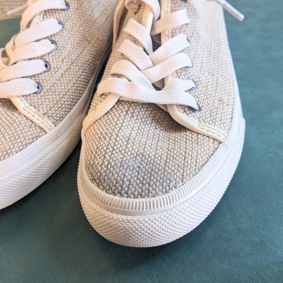 Frye Gia Canvas Low Lace Up Off White Jute Neutral Boho Size 6.5 - Picture 6 of 8